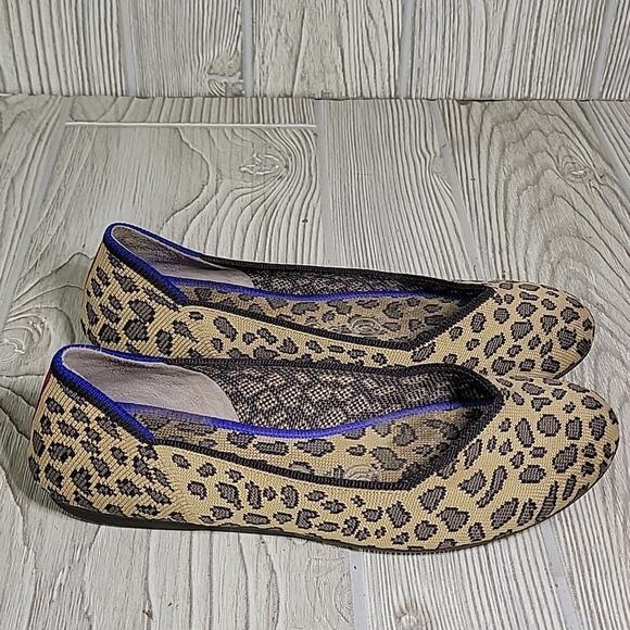 Rothy's Knit Leopard Print Flats Womens Size 5 - Picture 2 of 13